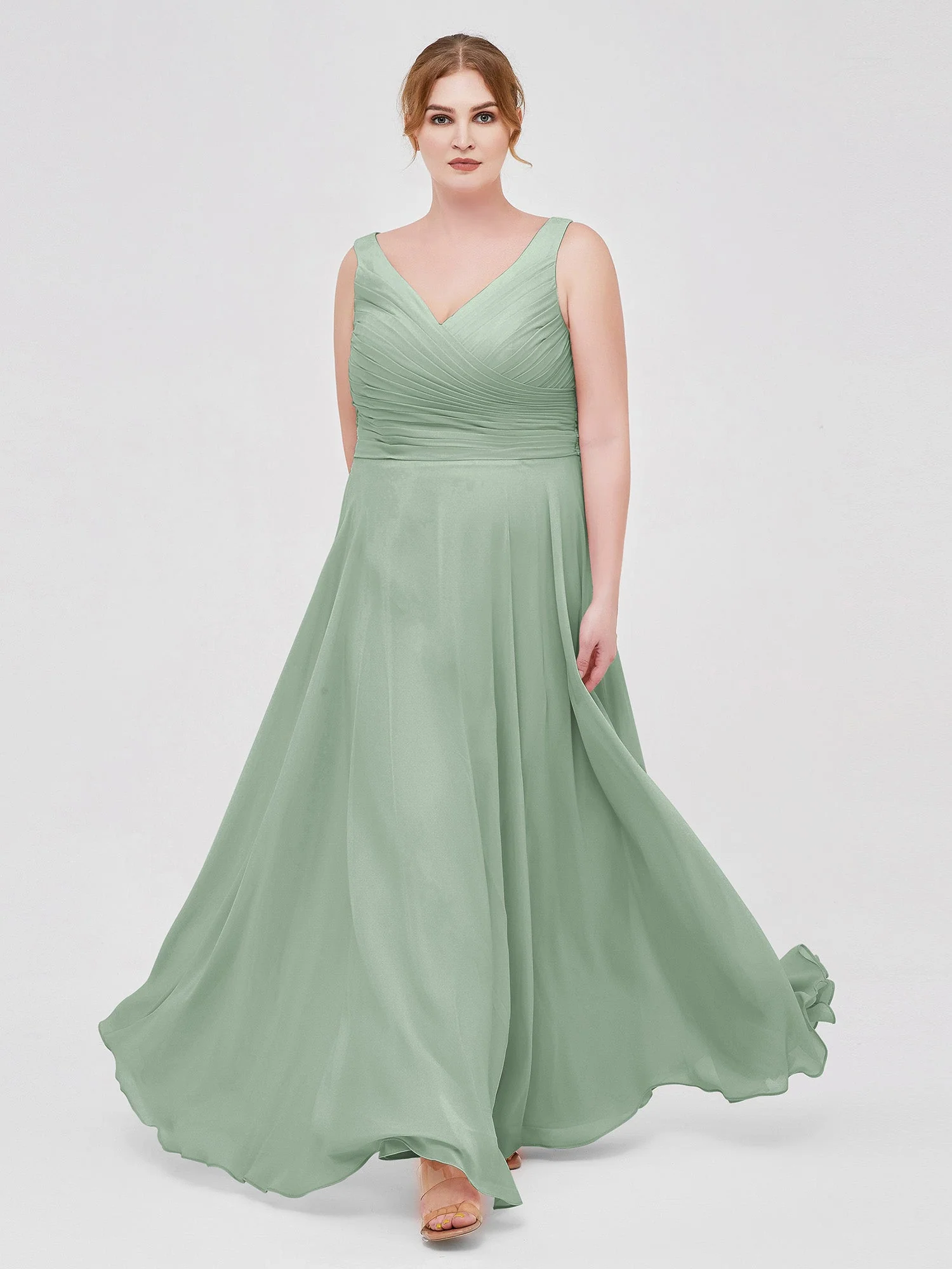 Full Length Chiffon Dresses with Bow Agave - Image 3