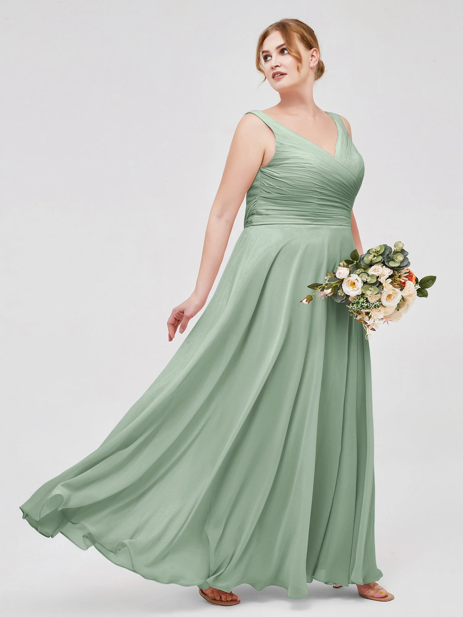 Full Length Chiffon Dresses with Bow Agave - Image 4