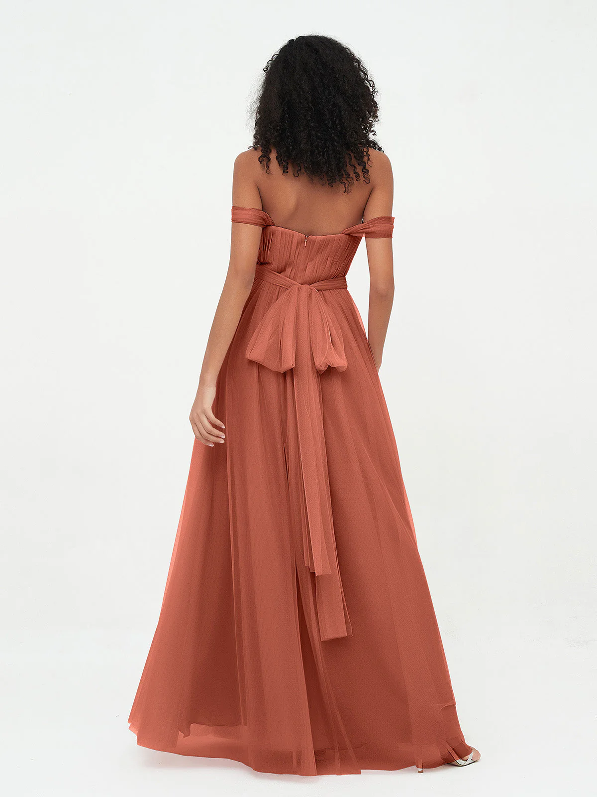 Off Shoulder Sweetheart Neck Max Tulle Dresses Clearance - Image 4
